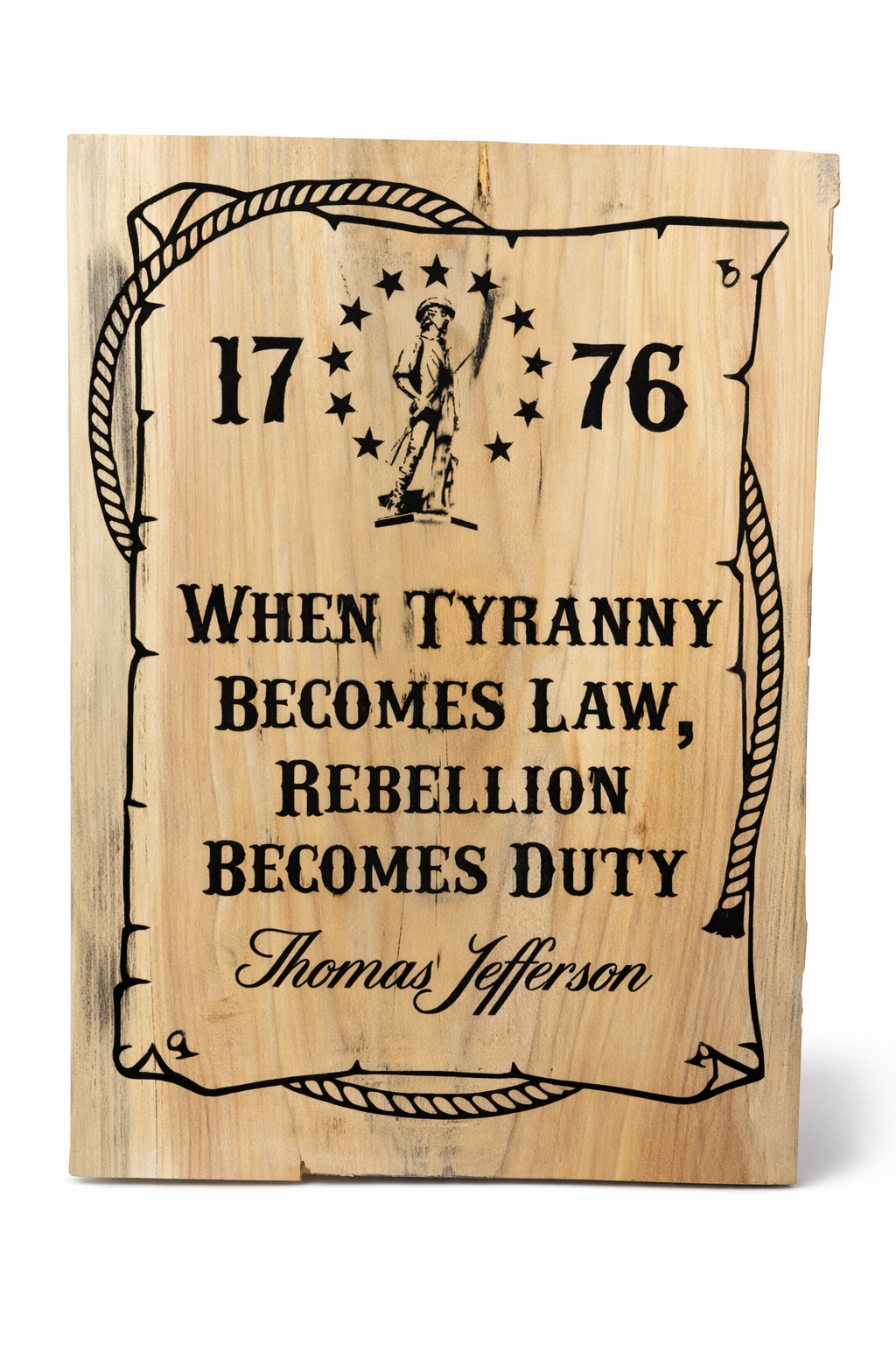 1776 Patriotic Wood Plaque – Rustic American Decor