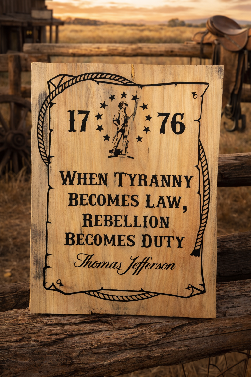 1776 Patriotic Wood Plaque – Rustic American Decor