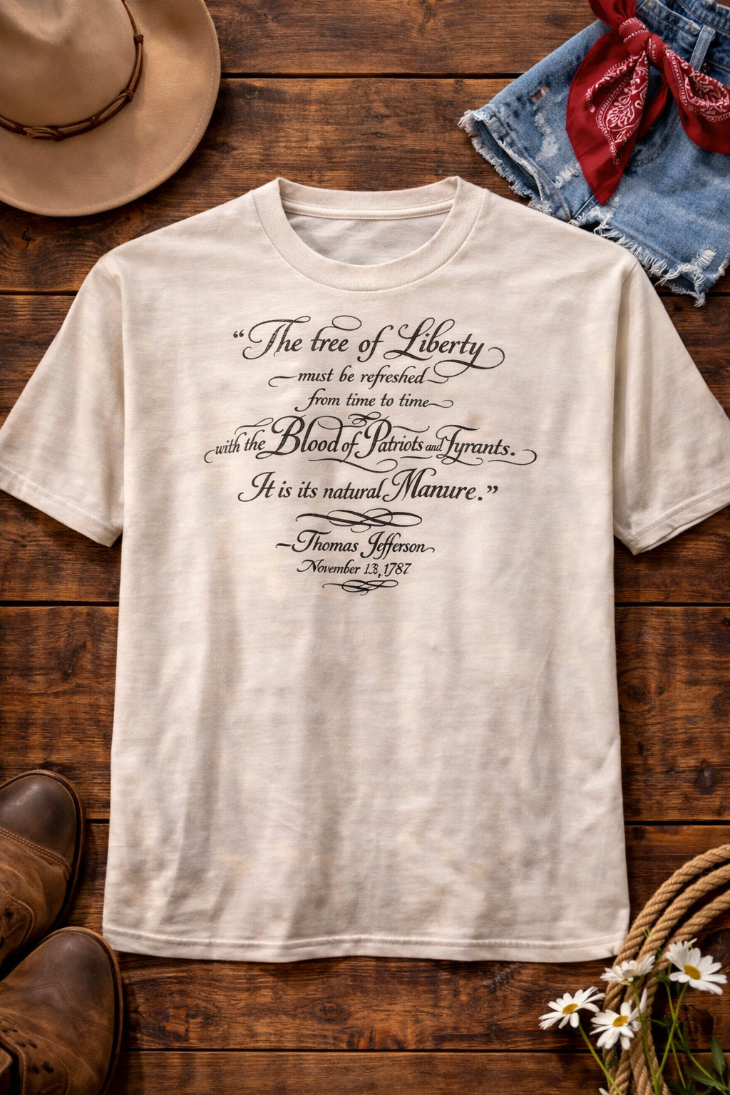 Tree of Liberty Quote T-shirt -- Patriotic Western Graphic Tee