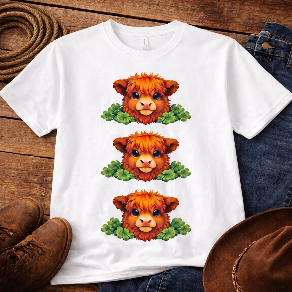 Lucky Highland Cow Graphic Tee