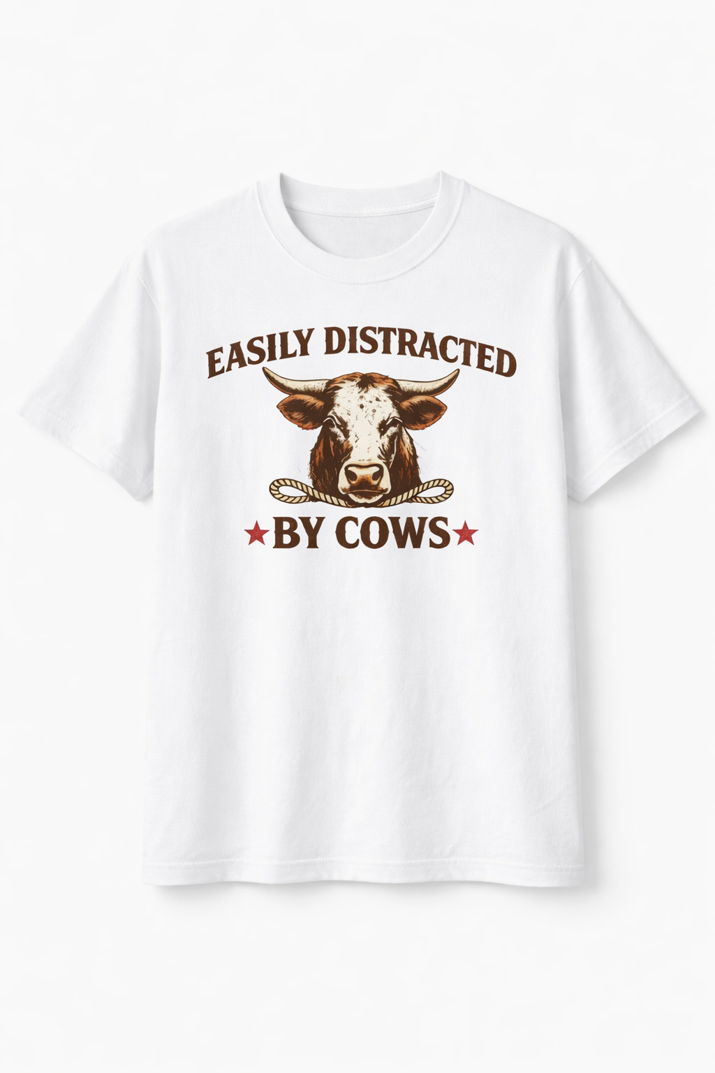 Easily Distracted by Cows Western Graphic Tee