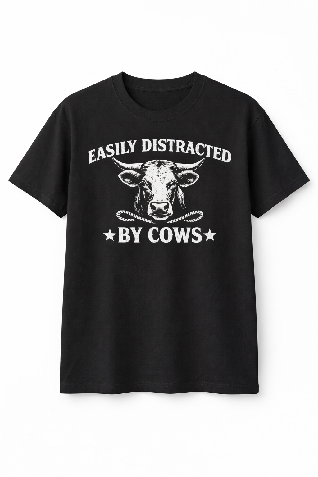 Easily Distracted by Cows Western Graphic Tee