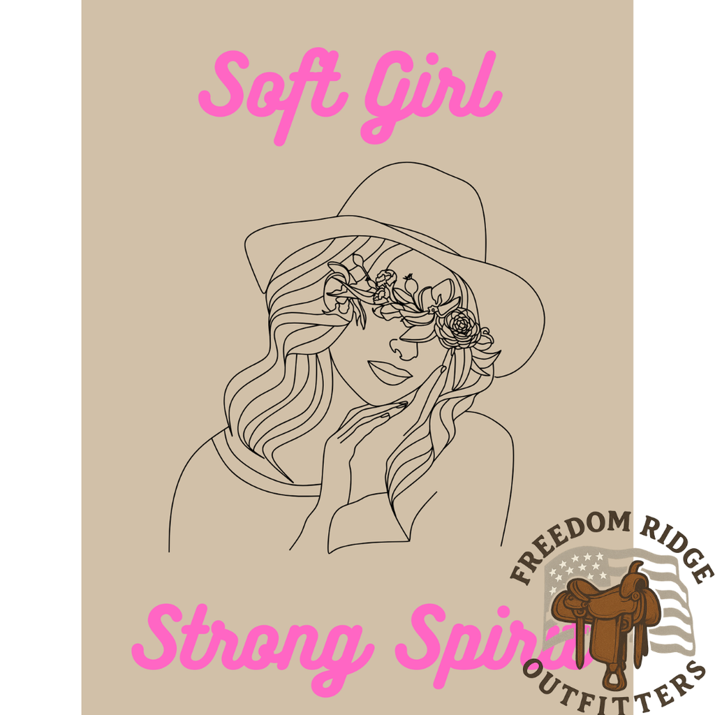Soft girl strong spirit printable * Pink cowgirl link art * Feminine western decor * Motivational wall art