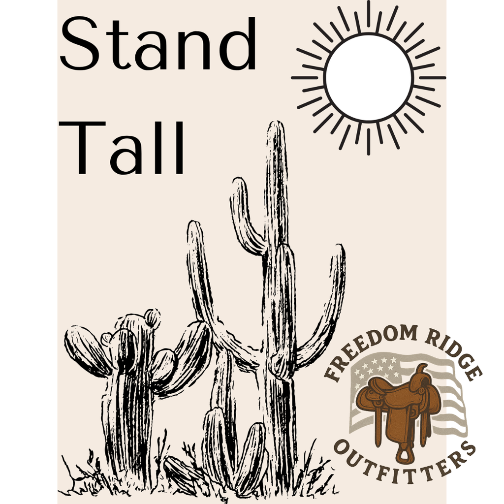 Stand tall cactus wall art * Neutral Western Printable * Minimal desert Decor * inspirational quote poster