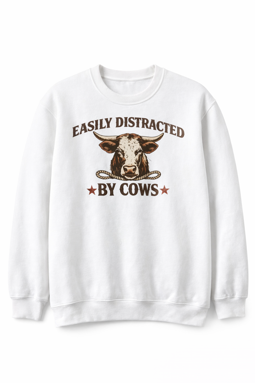 Easily Distracted by Cows Western Crewneck