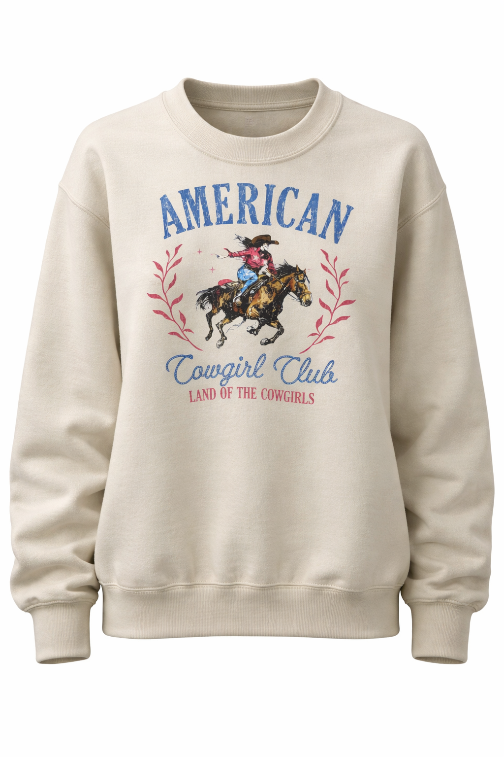 American Cowgirl Club Crewneck -- Vintage Western Graphic Sweatshirt