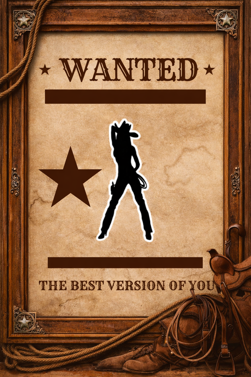 Wanted — The Best Version of You Western Motivation Printable Design