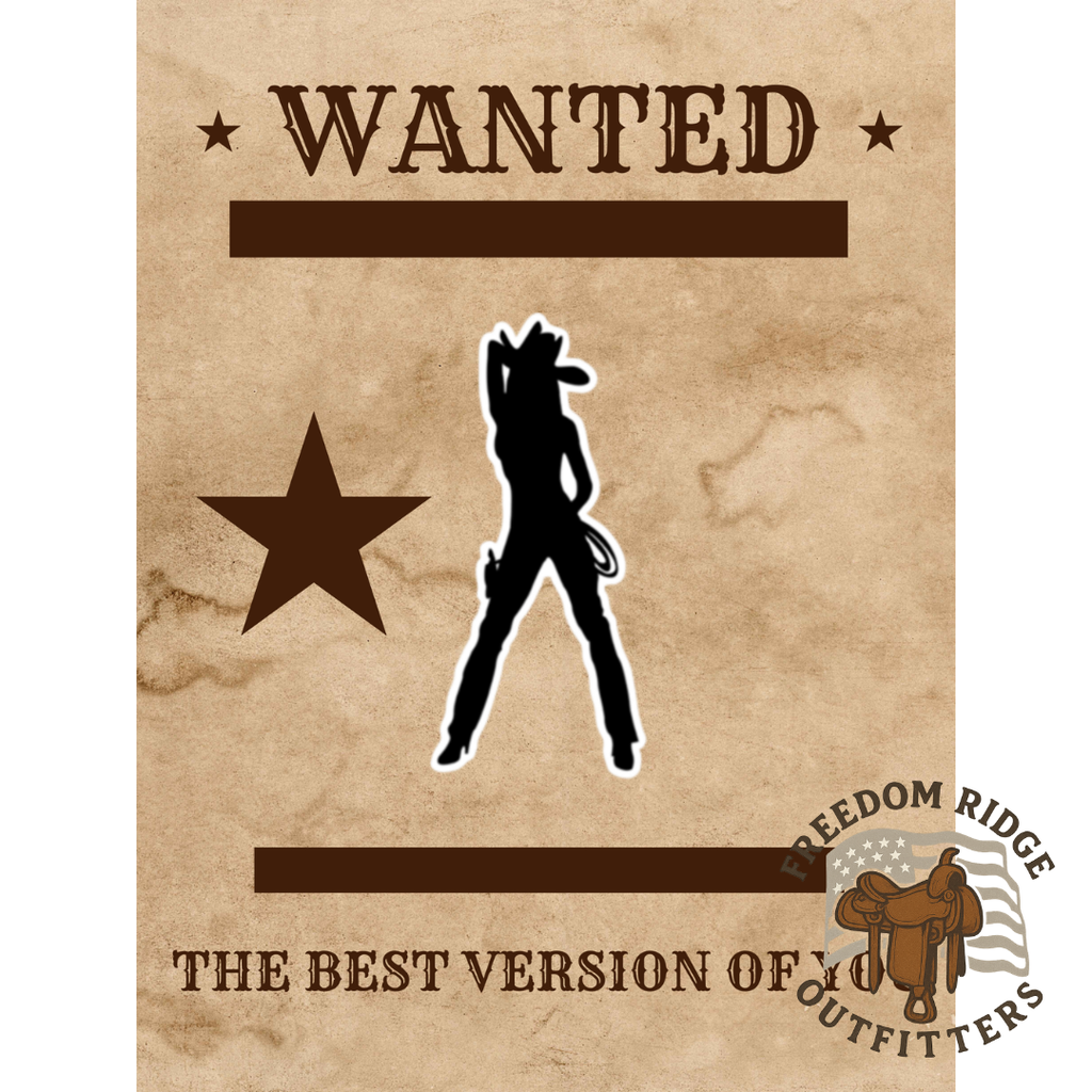 Wanted — The Best Version of You Western Motivation Printable Design