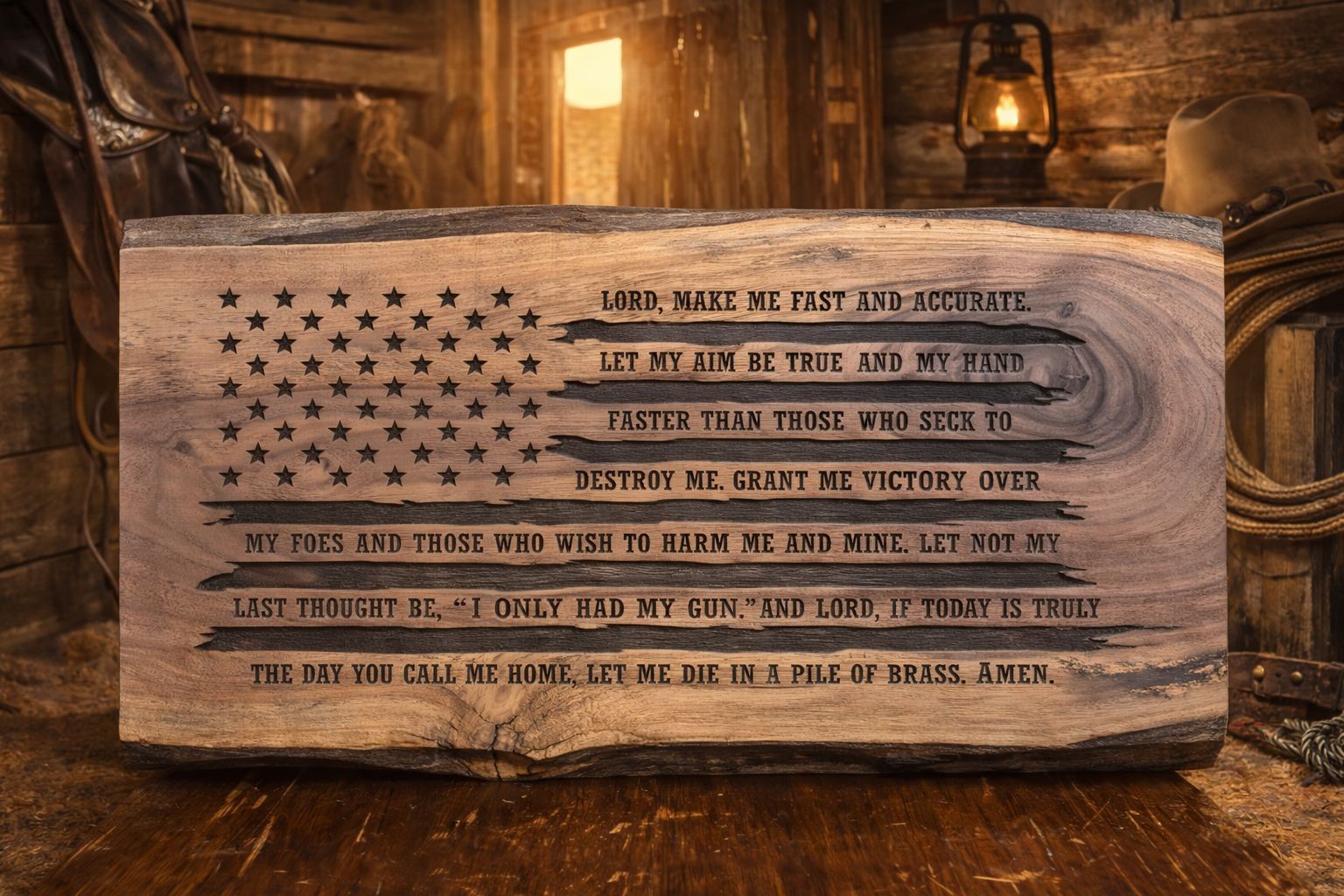 The Sniper's Prayer Black Walnut Plaque