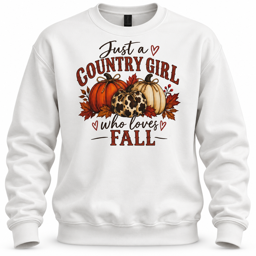 Just a Country Girl Who Loves Fall Crewneck Sweatshirt