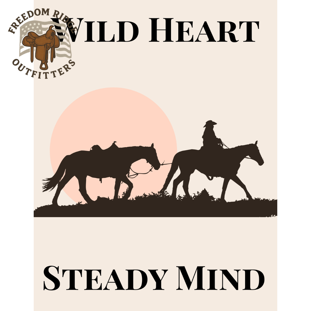 Wild heart, steady mind printable * Horse Wall Art * Western inspirational quote * Neutral Ranch Decor